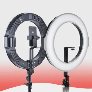 KingMa แหวนกล้อง DSLR สองสีปรับแสงได้,แหวนวงแหวนถ่ายเซลฟี่ LED สำหรับแต่งหน้าขนาด18นิ้ว