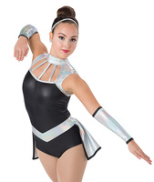 Nouvelles filles Jazz Dance Costumes Foil Justaucorps Jazz Dance Performance Costume Jazz Jupe