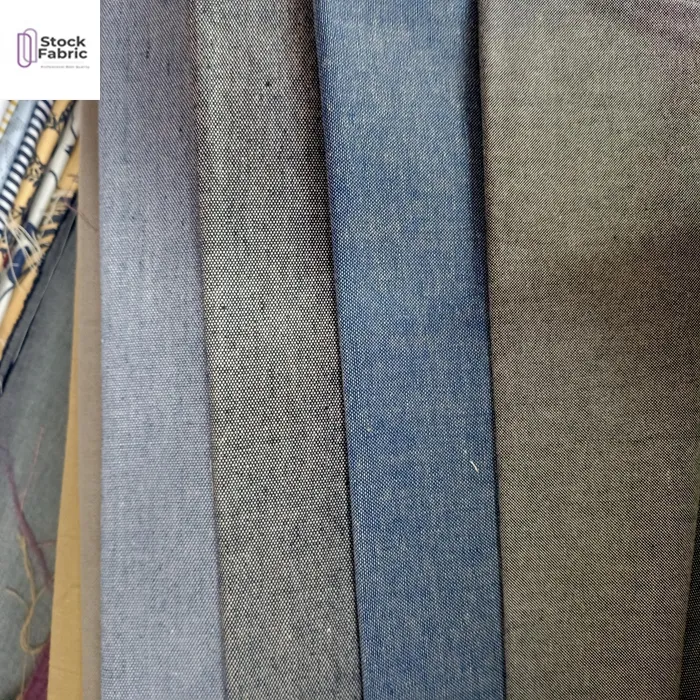 Vendita calda merce pronta stock tessuto CVC chambray tessuto Shaoxing tessile in cina