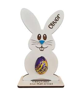 Personalised <strong>Easter</strong> <strong>Egg</strong> Rabbit Holder Decoration Bunny Treat <strong>Kinder</strong> <strong>Egg</strong> Hunt Gifts for Kids - Product Image 4
