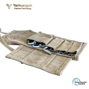 Canvas <b>Tool</b> <b>Roll</b> With Multi Pocket Storage For Camping Outdoor Gear Organizing <b>Bag</b> Rustic Style Solid Color Folding Design - Product Image 3