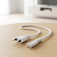 Cable de Alimentación con Enchufe Europeo CEE 7/16 a IEC 60320 C7, H03VVH2-F 0.75mm² 2.5A 250V