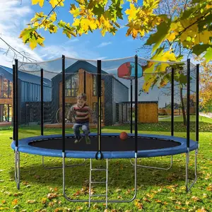 Junpu 6FT8FT10FT12FT14ft16FT High Quality Large Round Trampoline With Enclosure Net And Foam Pit
