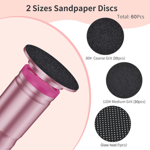 Meuleuse de pied électrique rechargeable avec dispositif de pédicure à tête de rouleau en acier inoxydable à affichage LED - Product Image 2