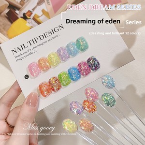 Nouveau Coffret Cadeau 2026 de <span class=keywords><strong>Colle</strong></span> à Paillettes Flash 12 Couleurs Effet Séchant Dream-seeking Eden – Édition Spéciale Rouge et Blanc pour Salon de Manucure - Product Image 2