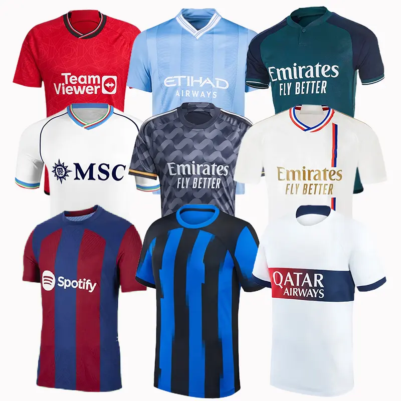 Venta al por mayor 2024 2025 Nueva Temporada Club Fútbol Jersey Fútbol Camisetas Raya Tailandia Calidad Club Fútbol Ropa Para Hombres
