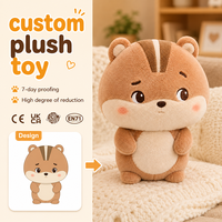 Peluche Personalizado OEM, Lindo y Suave Peluche de Ardilla de Dibujos Animados, Animal de Peluche Personalizado para Niños, Mascota de Marca, Regalo Promocional