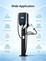 Nueva Estación de Carga Rápida para Vehículos Eléctricos Tesla de 7kW/14kW/22kW/44kW CA con RFID, Entrada de 220V, Montaje en Suelo para Uso Industrial