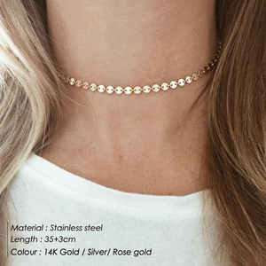 Collana Girocollo a Catena Placcata in Oro EManco Accessori di Stile di Moda Semplici in <span class=keywords><strong>Acciaio</strong></span> al Titanio 316L Catena per Clavicola - Product Image 5