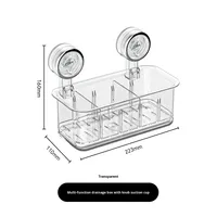 Boîte de rangement cosmétique et alimentaire en PET+ABS, murale, sans perçage, étanche, multifonction, avec plateau de drainage, capacité 4-6 articles, design moderne