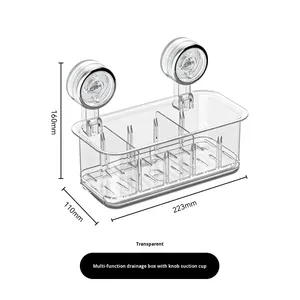 Thực Phẩm Mỹ Phẩm Lưu Trữ Hộp Thép Không Gỉ Treo Tường Đấm Miễn Phí Không Thấm Nước Đa Chức Năng Thoát Nước Khay Giá Cho Phòng Tắm - Product Image 6