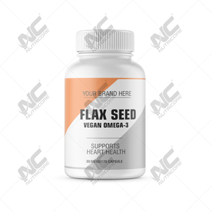 La salud del corazón apoya el extracto de semilla de lino vegano Omega-3 cápsulas al mejor precio - Product Image 1