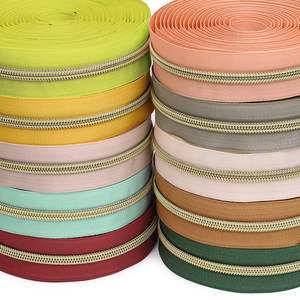 Dawei High-Quality Electroplated Light Gold Teeth <strong>Nylon</strong> Luggage <strong>Zippers</strong> | Customizable Colors &amp; Sizes - Product Image 2