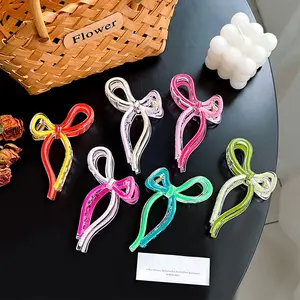 Wholesale Hair Accessories Large Butterfly Colorful Temperament Claw Clips Hair Bow High Quality Plastic Shark Clips Hair Claw