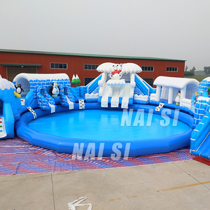 Tùy chỉnh sân chơi ngoài trời hồ bơi <span class=keywords><strong>Inflatable</strong></span> voi trượt nước với hồ bơi thương mại cho trẻ em - Product Image 3