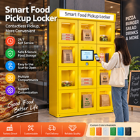 Casier de ramassage de repas intelligent OEM, casier de livraison de repas chauffant, casier de livraison sans contact en libre-service avec écran tactile et code QR