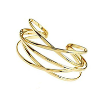 Ensemble de bracelets en tôle métallique à motif creux exagéré - Bracelets de bras en fil métallique uniques KX-0112