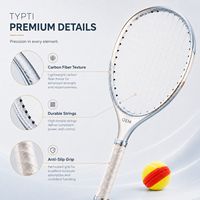 Raquette de sport TYPTI en fibre de carbone OEM/ODM à faible MOQ, tension de cordage réglable, approvisionnement en gros pour les magasins de sport