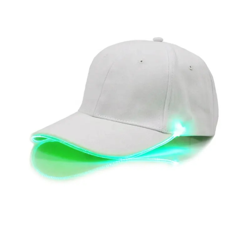 Casquette de Baseball à visière lumineuse unisexe, couleur blanche unie, LED, 1 pièce, tendance, pour les fêtes de noël