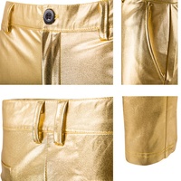 Pantalon Disco en Latex à paillettes arc-en-ciel pour homme, costume de danse doré brillant, vêtements Hipster, pantalon fantaisie