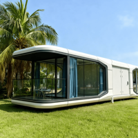 Maison capsule modulaire à deux étages de luxe à bas prix, 2 chambres, 40 pieds, maison préfabriquée mobile, conteneur, villa capsule pour l'extérieur