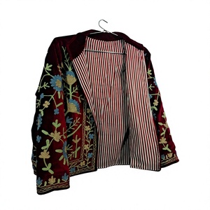 Floral Velvet Embroidered <b>Jacket</b> <b>Mandarin</b> <b>Collar</b> Winter Coat Full Sleeve Chinese Style queen <b>jacket</b> vintage blossom luxe <b>jacket</b> - Product Image 2