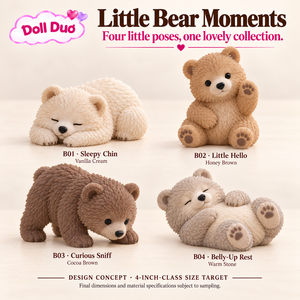 Muñeca de Silicona de Cuerpo Completo Personalizada, Mini Oso Dormilón, Juguete Sensorial para Aliviar el Estrés, Regalo de Navidad Personalizado para Niños - Product Image 1