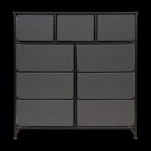 Modern Stainless Steel Freestanding Fabric <b>Cabinet</b> With MDF and Pine Panels for Bedroom, Living Room, and Dresser - Product Image 1