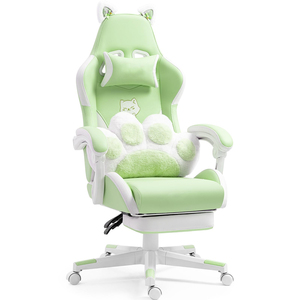 Silla Gamer Kitty Rosa Hello's de Cuero Rosa y Blanco para Oficina en Casa para Mujer y Chica, Silla de Juego con Diseño de Gato con Almohada Lumbar y Reposapiés - Product Image 4