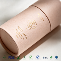 Emballage personnalisé en tube de papier écologique pour parfums, cosmétiques, bougies, soins de la peau, huiles essentielles, shampooings, coffrets cadeaux, logo en feuille d'or