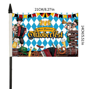 桌子旗慕尼黑啤酒节桌子旗14x21CM厘米，带ABS底座节日装饰 - Product Image 2