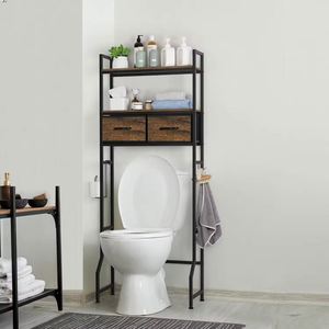 Modern Space-Saving Bathroom <b>Storage</b> Rack Over Toilet Washing Machine Organizer Shelf Multi-Purpose - Product Image 1