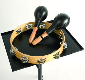 QUIK LOK - LPH/001, Soporte de trípode multifunción, Altura ajustable 82-132 Cm, Estante basculante 39x31 Cm, Bordes elevados, Negro - Product Image 3