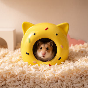 Escondite <span class=keywords><strong>Grande</strong></span> para Hámster con Función <span class=keywords><strong>de</strong></span> Refrigeración, Material Cerámico Ecológico en Forma <span class=keywords><strong>de</strong></span> Donut - Product Image 1