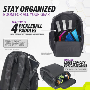 Sac à dos de sport multifonctionnel personnalisé imprimé camouflage, doublure durable, idéal pour le tennis et le pickleball - Product Image 2