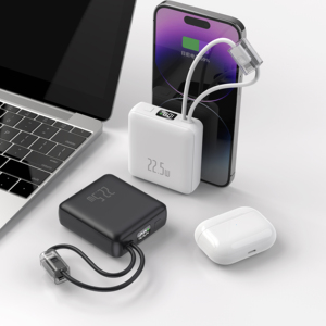 OEM 20000mAh Mini Power Bank Built-in Dual <b>Cable</b> <b>Cable</b> Fast Charging PD 22.5W Portable <b>Charger</b> - Product Image 1