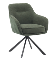 Chaise de salle à manger pivotante nordique moderne conçue sur mesure en tissu blanc avec pied en métal noir pour cuisine chambre hôtels maison café
