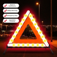 Triangle de signalisation routière pliable réfléchissant pour panne de voiture, haute visibilité rouge avec étui de rangement pour la sécurité du véhicule