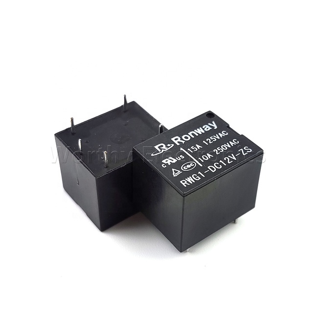 High quality electronic parts direct current relay 12VDC 15A/10A 5pin DIP RWG1-DC12V-ZS power relay