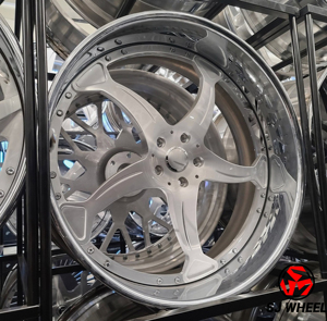 Cerchi in alluminio SJ 2 pezzi Deep Dish cromati oro con rivetti 18x10 5x120.65 6061-T6 per Chevrolet C10 Classic Chevy <span class=keywords><strong>Impala</strong></span> Muscle Car - Product Image 2