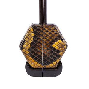 Erhu de haute qualité en ébène avec sculpture de tête de dragon et résonateur en peau de python pour les performances musicales chinoises professionnelles - Product Image 4