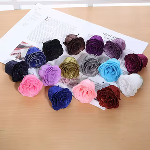 Prix d'usine, rose artificielle scintillante de 7 cm, tête de rose décorative pour bouquets de fleurs, cadeau pour la Saint-Valentin - Product Image 1