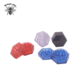 Grinder <span class=keywords><strong>in</strong></span> Plastica a Due Strati Joli, Grinder per Erbe di Eccellente Qualità, Forma Esagonale Piatta, con Logo Personalizzato - Product Image 4