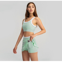 Conjunto Deportivo Corto para Mujer, Transpirable, de Alta Elasticidad, Secado Rápido, para Yoga, Gimnasio, Fitness y Deportes, Marca FH Custom Factory