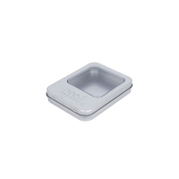 Boîtier en étain personnalisé pour petite banque d'alimentation avec fenêtre transparente chargeur paquet boîte en fer blanc
