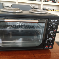 Four Grille-Pain Électrique Portable Grand de 30L, à Poser sur Table pour la Cuisson à Domicile, avec Plaques Chauffantes