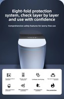 WC intelligent certifié CE MWD avec bidet intégré, fonction lavage et séchage à l'air, siphon P/S, toilette moderne à poser au sol pour l'Europe
