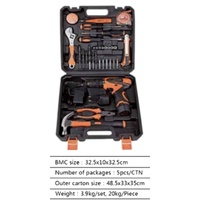 XTXS BYD-36 Ensemble de 36 batteries au lithium -7 Boîtier rigide en acier inoxydable avec porte-embouts à clé hexagonale, manuel