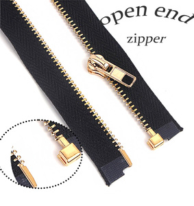 سحاب ذهبي عتيق مخصص مزدوج مفتوح من الطرفين 5 # 8 #   سحاب مزدوج الاتجاه قابل للعكس للملابس - Product Image 3