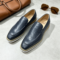 Prêts à être expédiés, mocassins plateforme légers pour hommes, en cuir véritable, à enfiler, semelles confortables améliorées, 1 paire MOQ